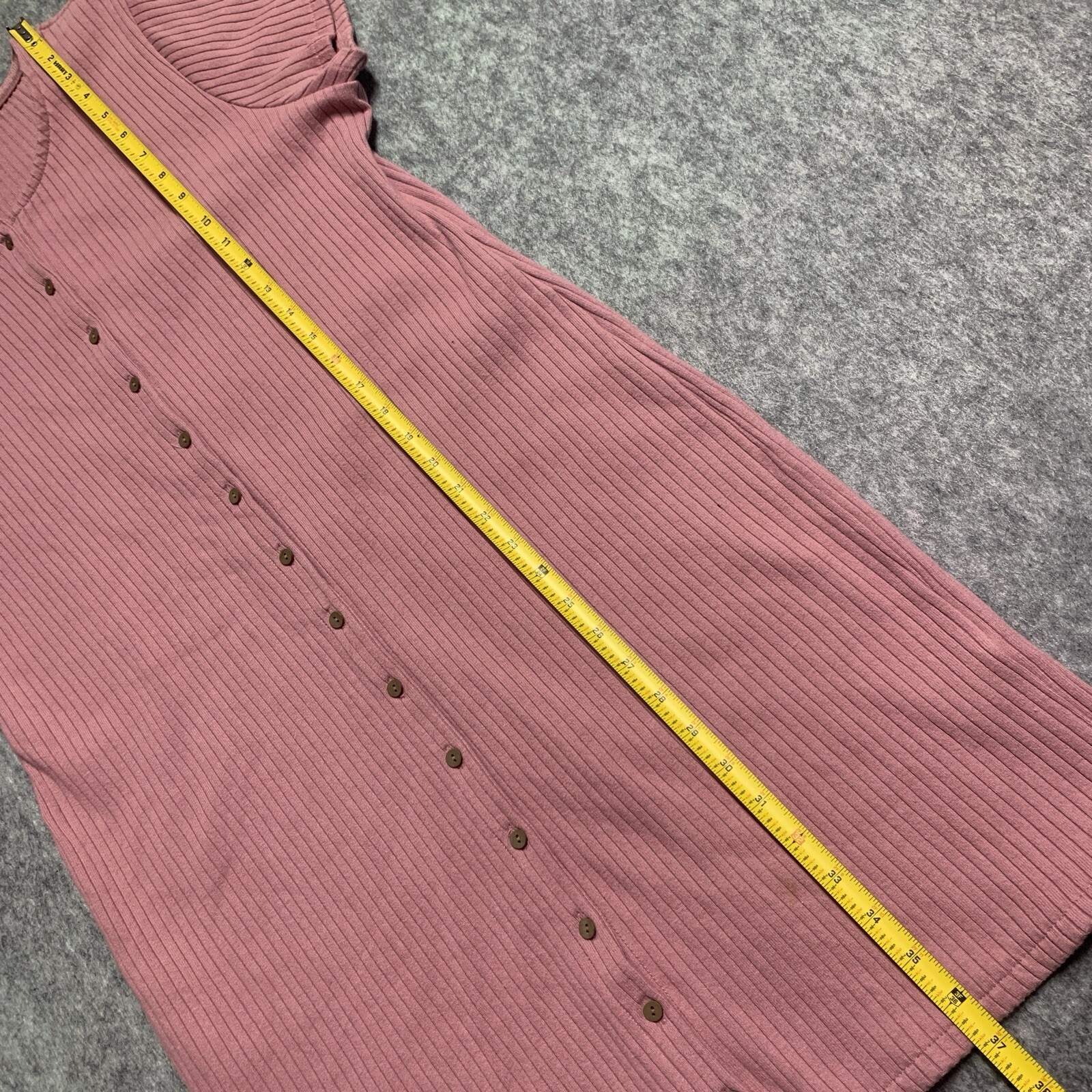 Madewell Button-Front Ribbed Mini Dress – Size XL Weathered Berry Style: AO580