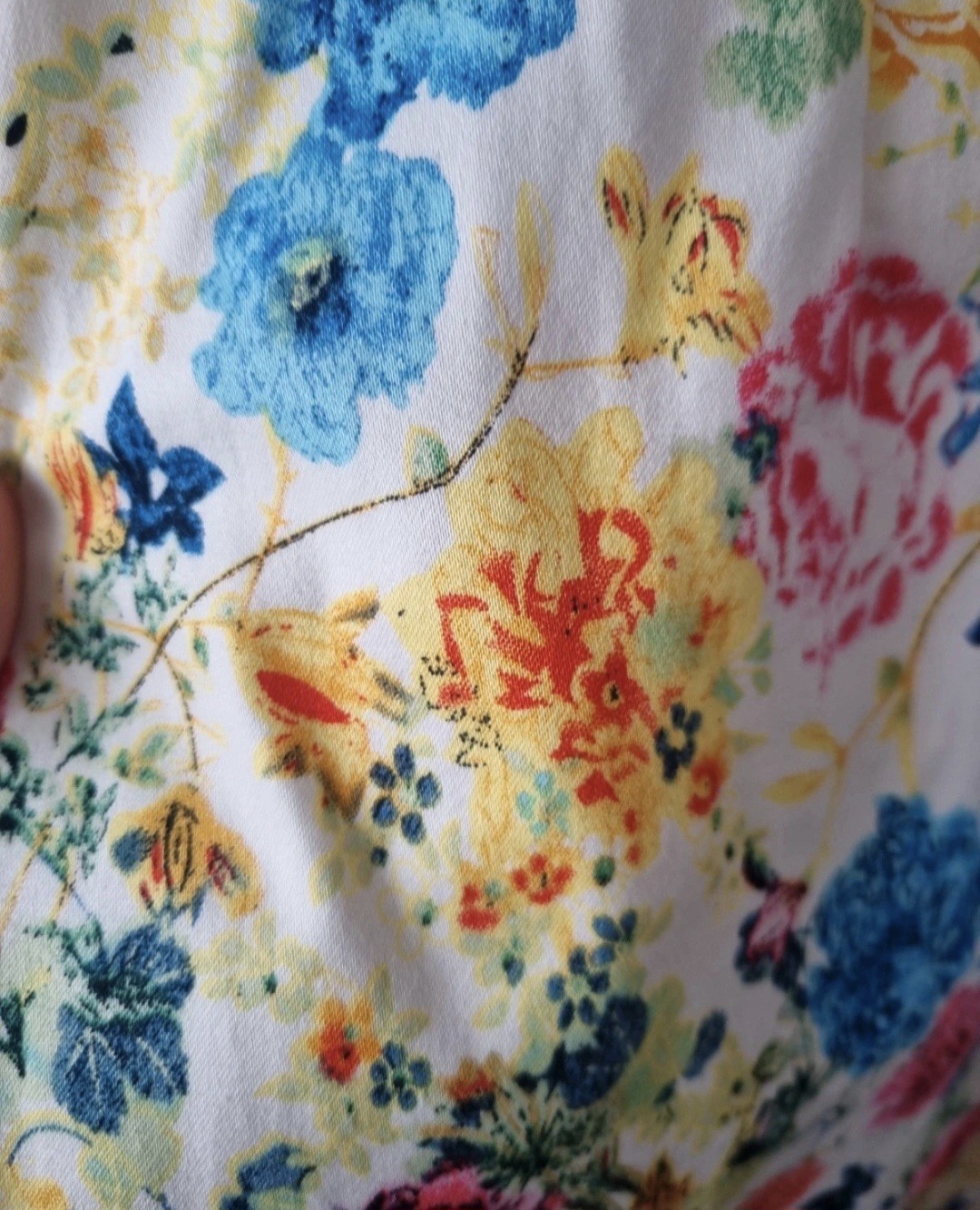 Blue Vanilla Sweetheart Floral Midi Dress. Cotton Size 10