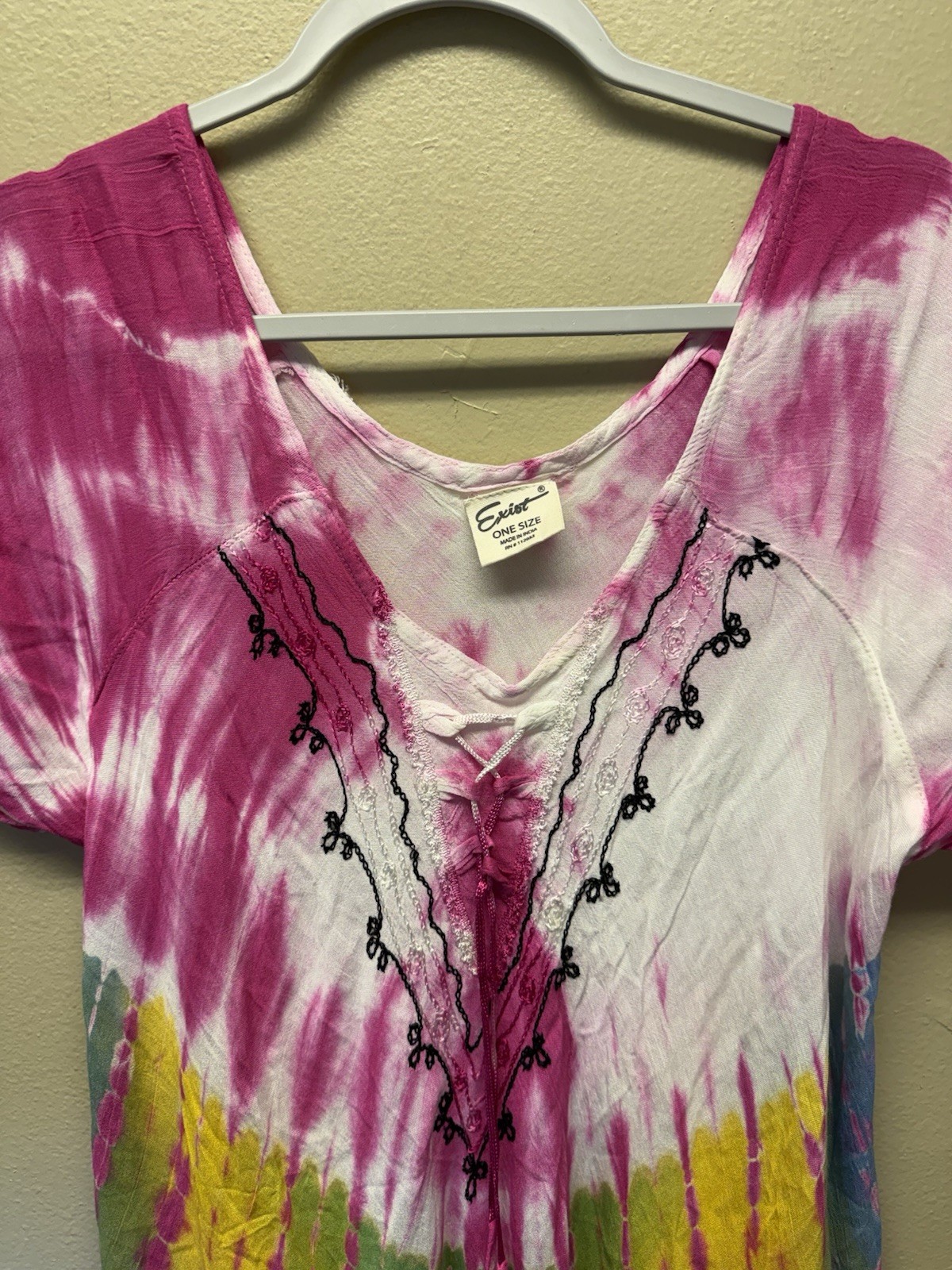 Exist Womens Summer Sun Dress Tie Dye Beach Boho Hippie Festival One Size