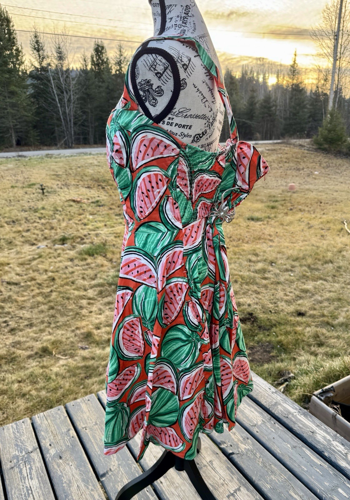 Hell Bunny Pin Up Dress Mini Watermelon Patterned Pockets 50’s Retro
