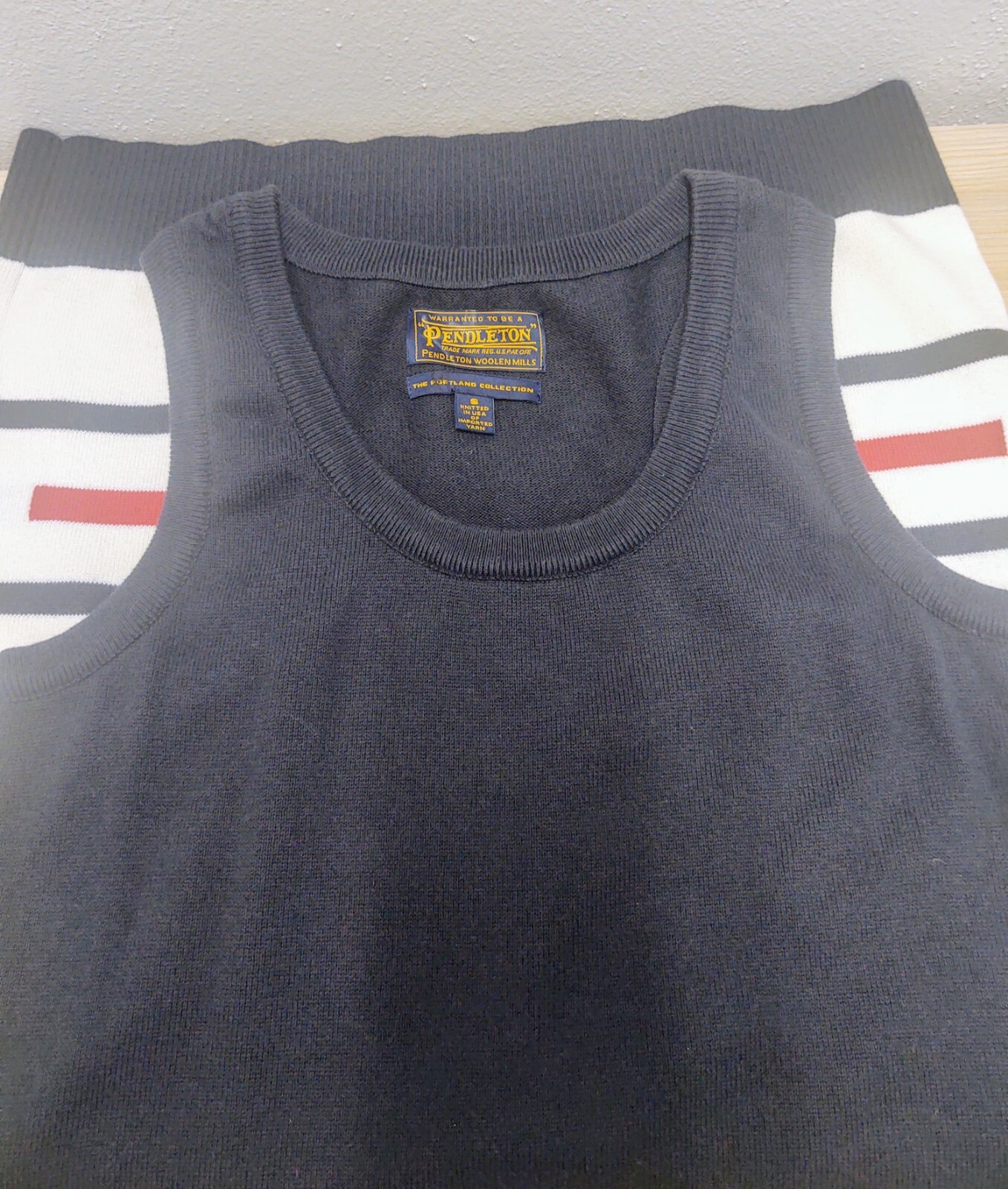 Vtg. Classic Pendleton Coll. Blue & Stripes Outdoor Tank Racer Back Dress Sz S