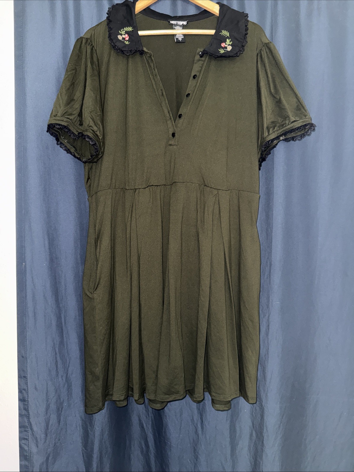 Hot Topic Dress XXL Forest Green Babydoll Style Gothabilly Punk Grunge Whimsey