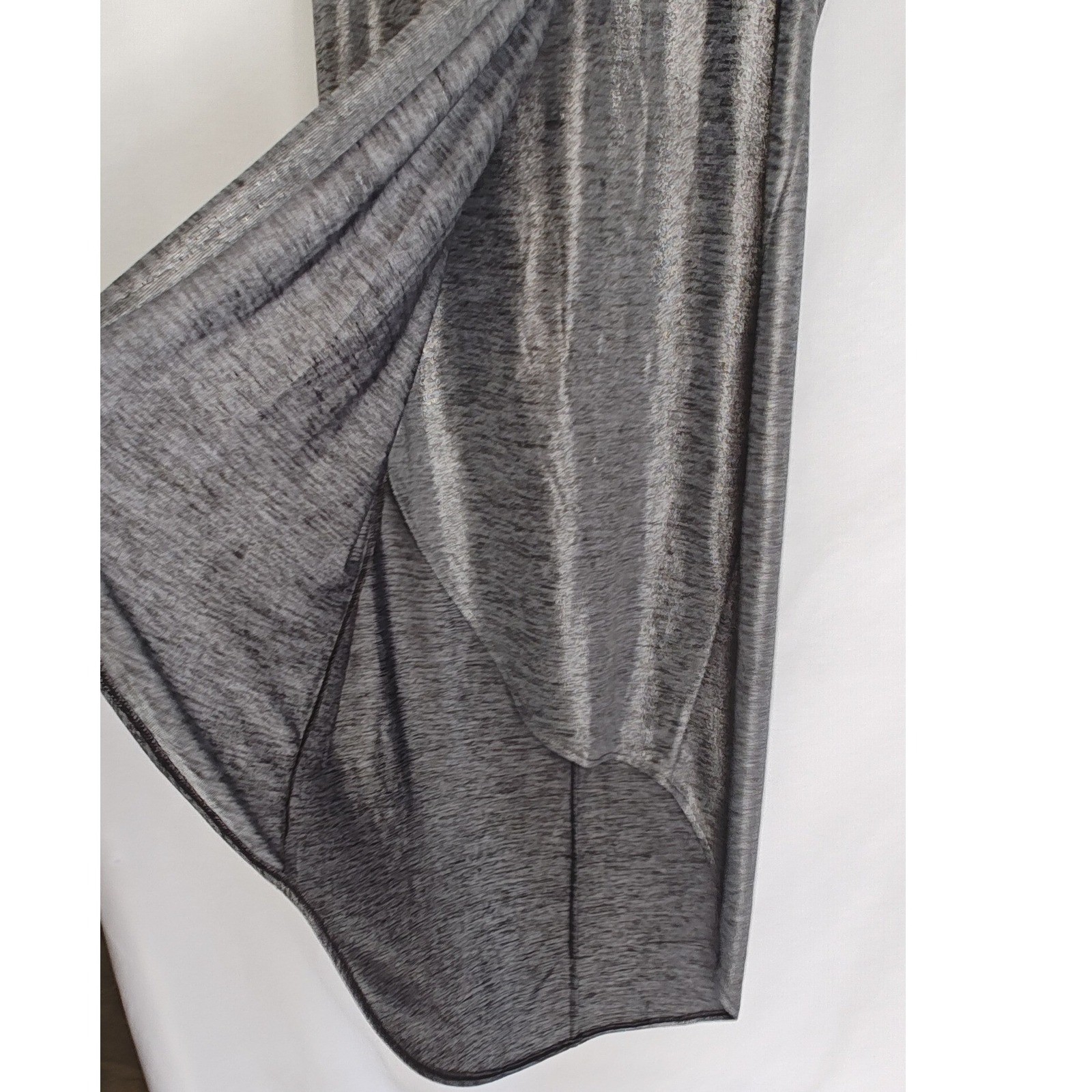 BCBGeneration Dress Grey Metallic Quilted Faux Leather Detail Shift High Low M
