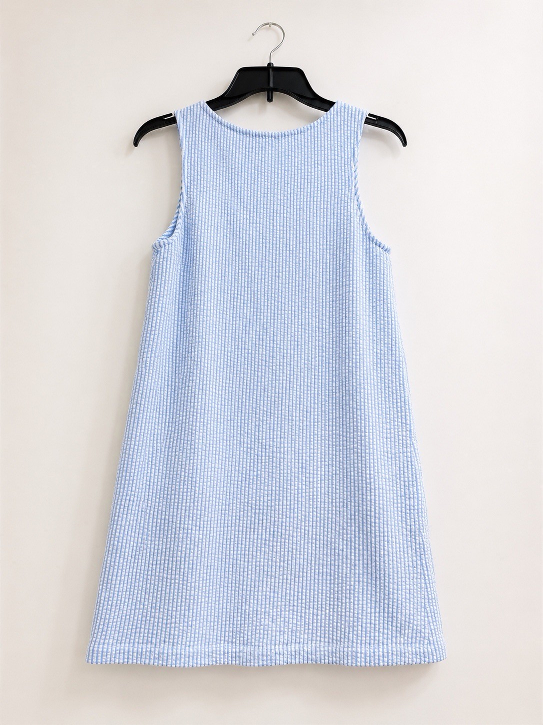 Green Envelope Blue & White Textured Sleeveless Shift Dress Size Small