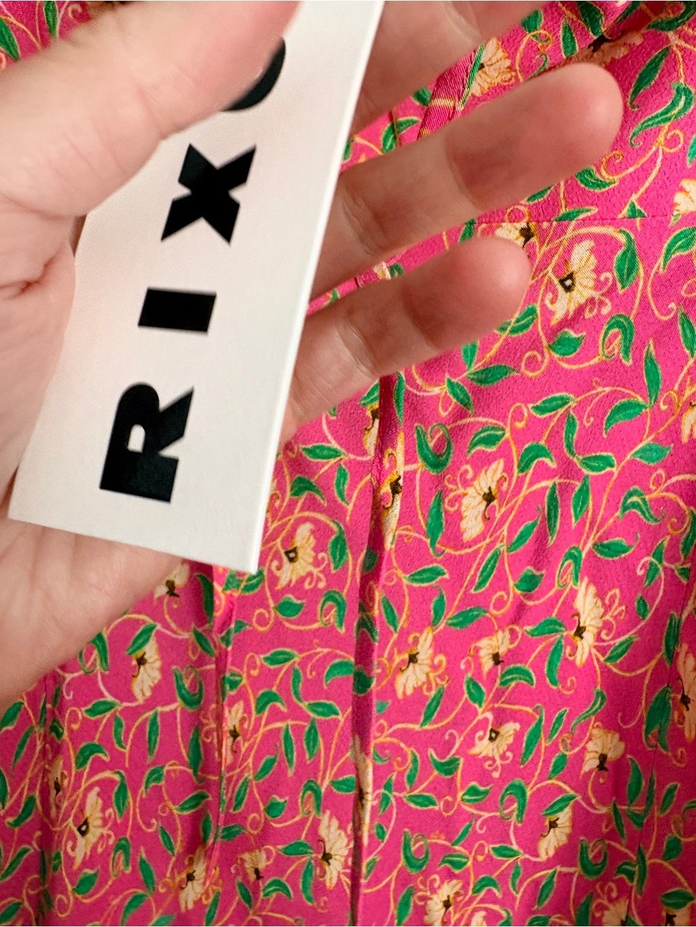 RIXO Olimani tie-detailed floral-print crepe de chine midi