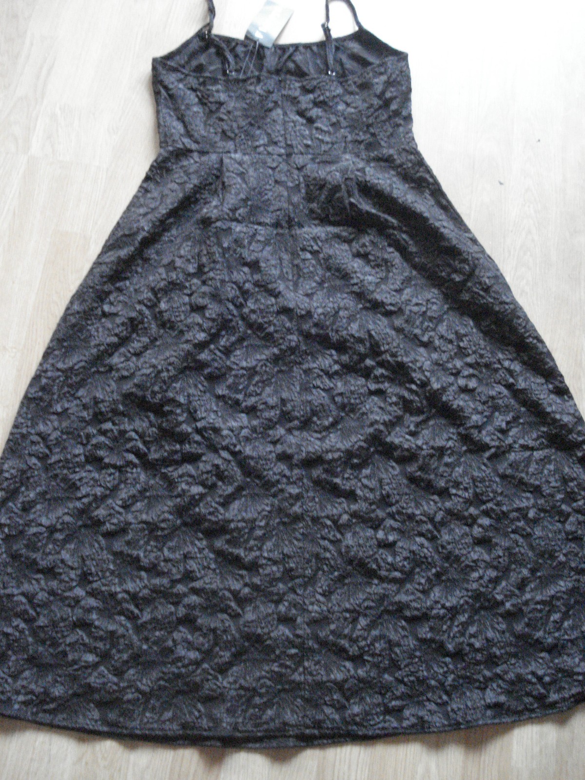 FLOREYA BLACK CRINKLE STRAPPY POLY/ELASTANE SLEEVELESS UK XL 34IN BUST