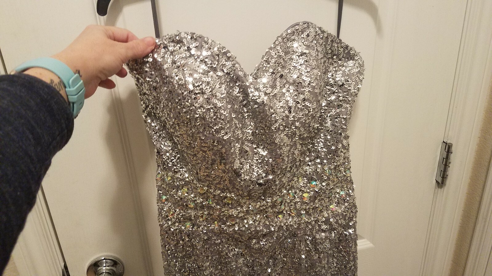 Silver Ballgown! Brand New! Size varies and can be taken in!