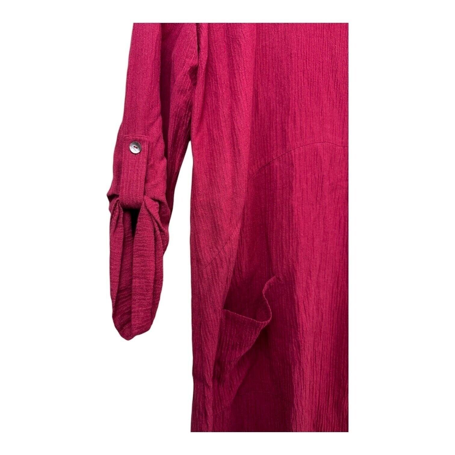 Soft Surroundings Everly Guaze Berry Midi Dress Sz Large Lagenlook New W/Tags
