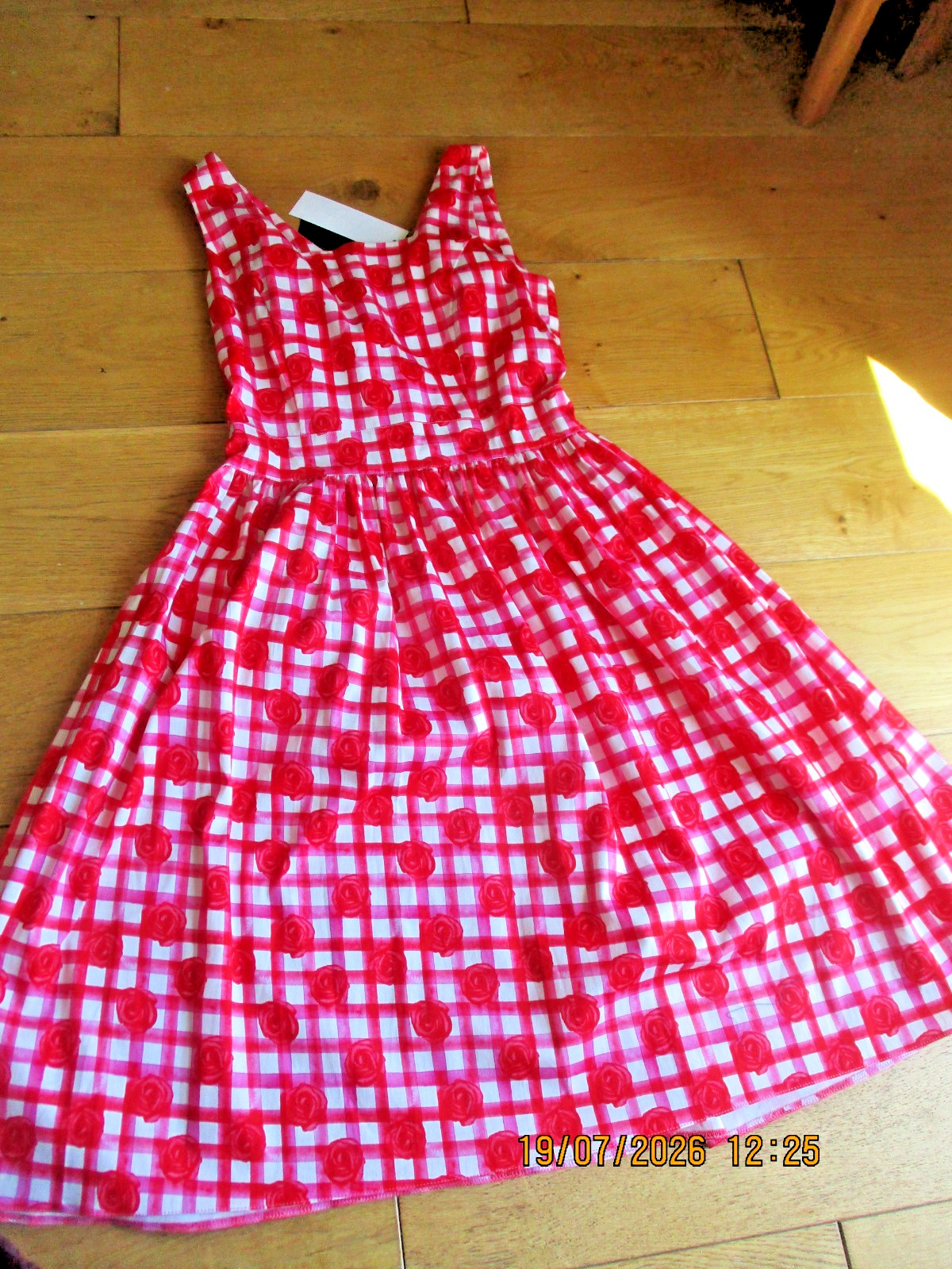 Lady Vintage London Size 12 Dirdle Rose Gingham Cotton Elastane BNWT