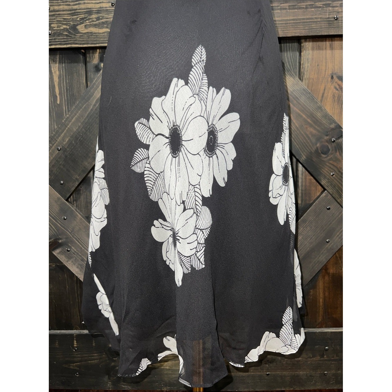 Ann Taylor Black Y2K Silk Halter Floral Midi Dress 8P NWT Classic Fairy Grunge
