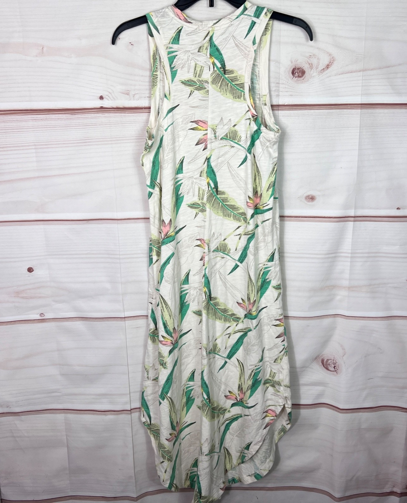 Z Supply Dress Womens XS White Leaf Print Tank Midi Sleeveless V-Neck Cotton