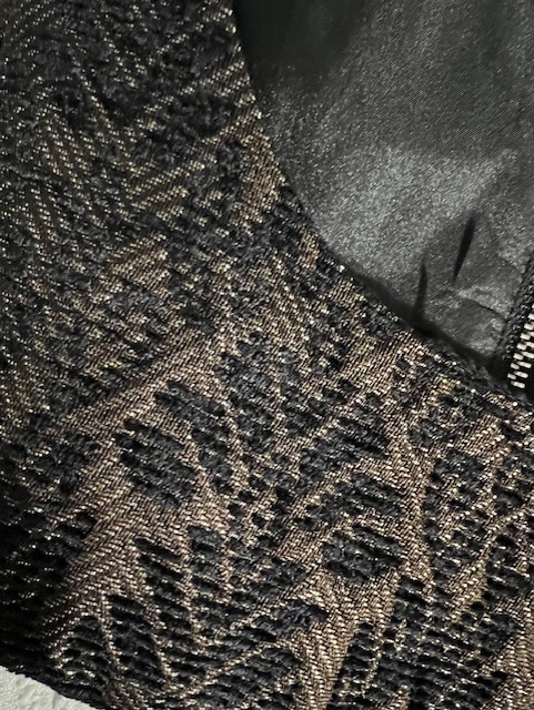 Blue Ivy by KC Size M Brocade Sheath Dress Brown Black Gold Thread Sleeveless