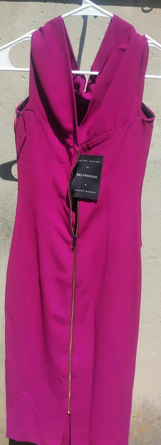 NWT Roland Mouret x Selfridges Magenta Pink Cocktail Dress Size US 4 / UK 8