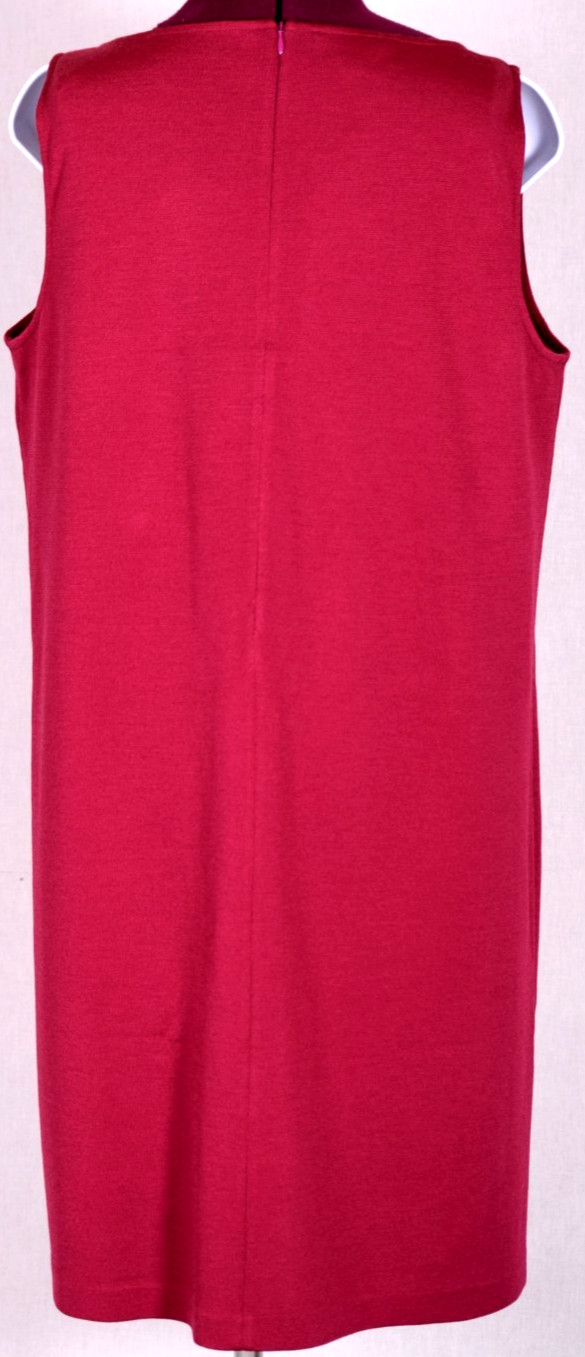NWT ST JOHN Women’s Knit Pink Cherry Sleeveless Dress Sz XL
