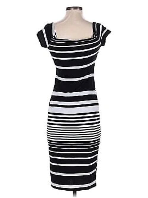 Bodycon Stretch NAVY Striped Nautical Tropical Resort Party Wedding Sexy Dress M