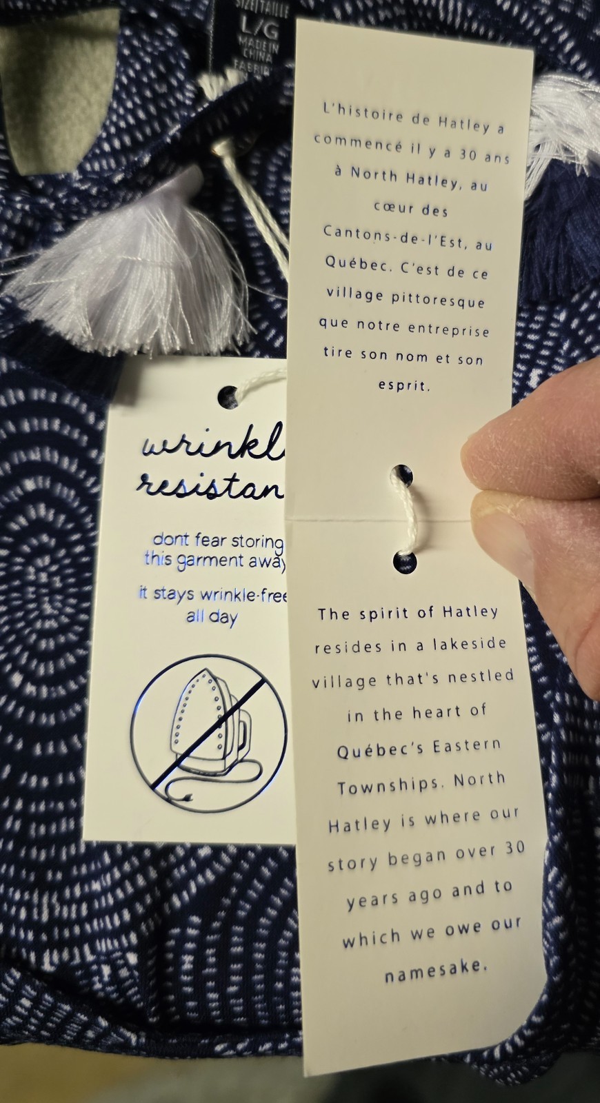 NEW- Hatley Large Regular Navy Blue with White Roberta Dress