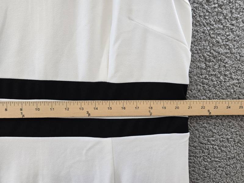 NY Collection Plus Size Colorblocked Dress Women’s 16W White/Black Zip Closure