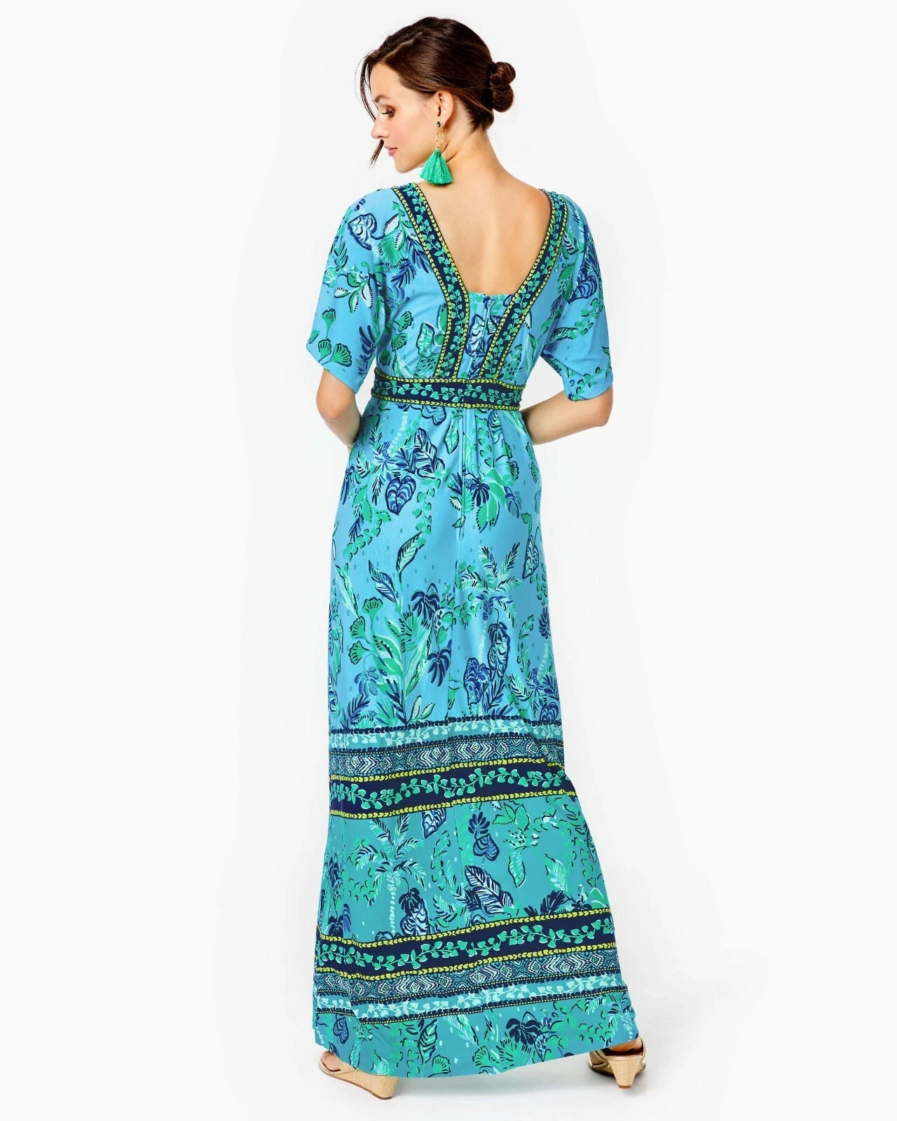 GORGEOUS LILLY PULITZER Ilia SEABREEZE Maxi Vacation Dress Ladies Size 12 LARGE