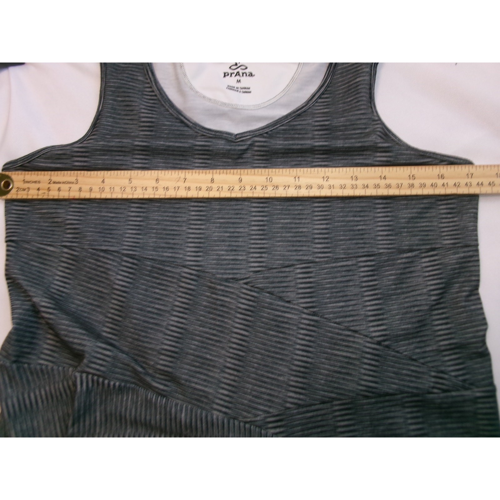 Prana Gray Striped Racerback Athletic Dress Built In Shelf Bra Medium