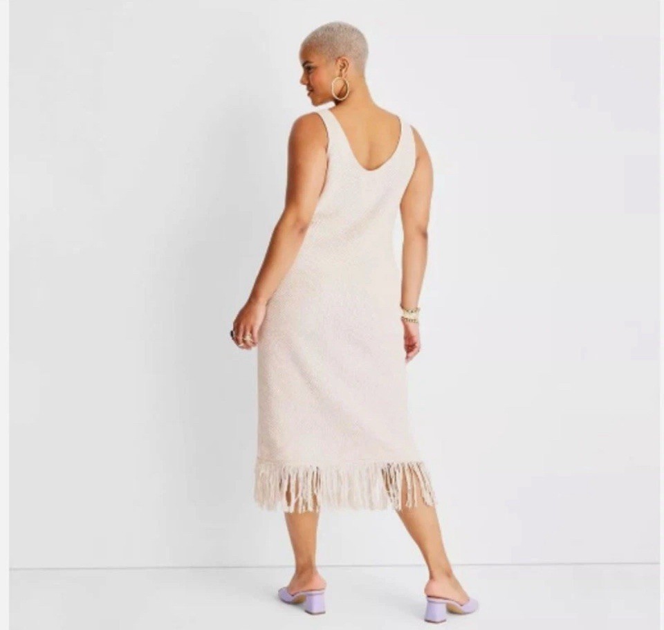 Target Future Collective Alani Noelle Crochet Fringe Hem Midi Dress Plus Size 3X