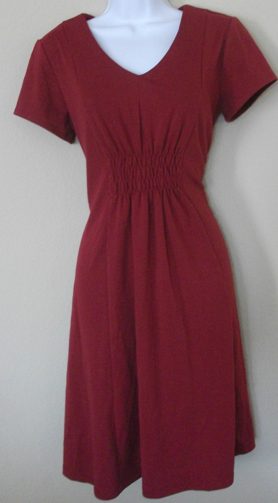 NWT Genuine ELEMENTZ red or purple short sleeve gathered front dress, PM, PXL