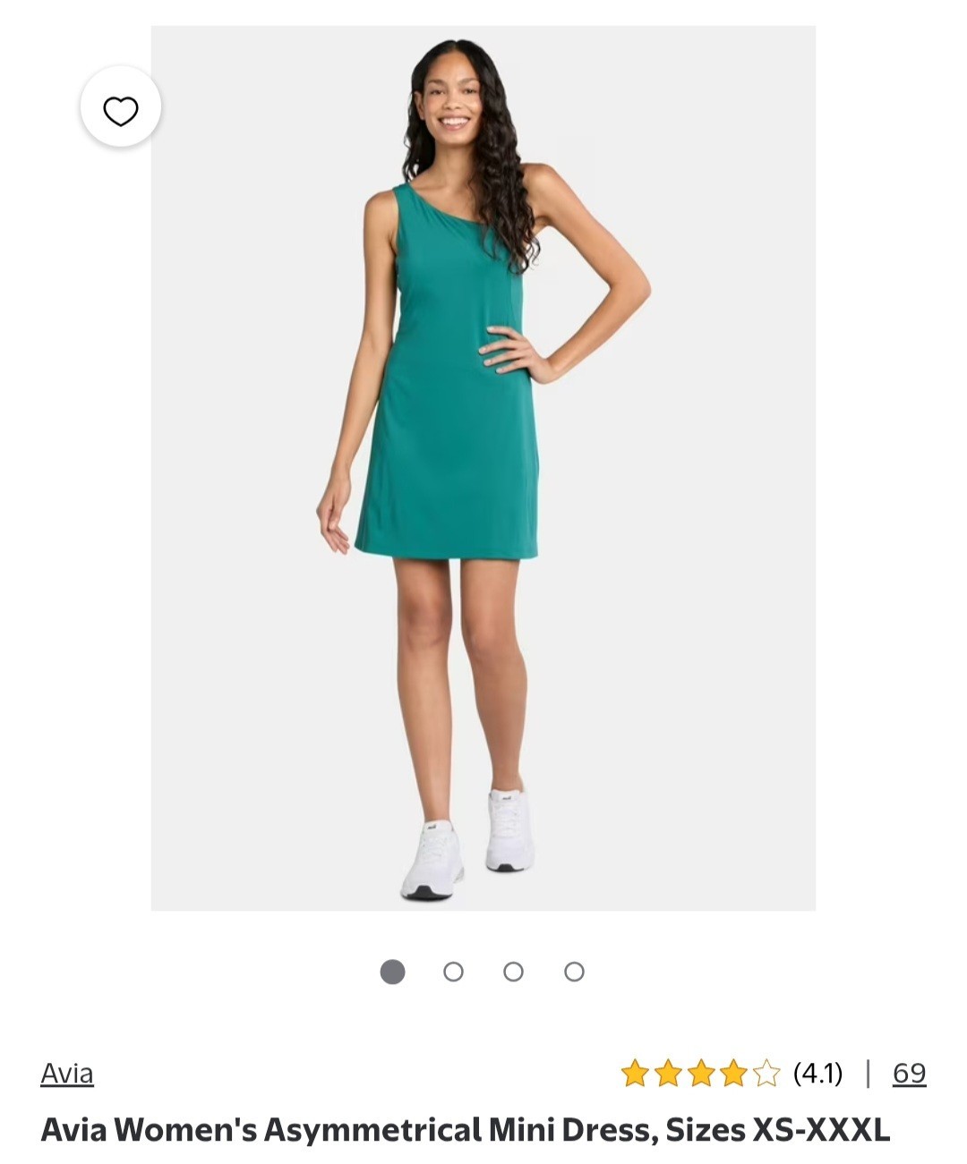 AVIA Teal Green Asymmetrical Strap Athletic Dress Women’s L 12/14 NWOT Tennis