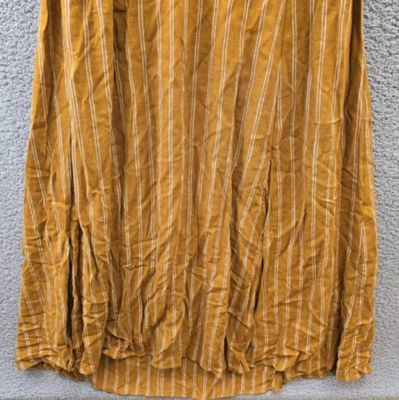 1.STATE Linen Blend Printed Twist-Front Sleeveless Maxi Dress Womens L Sunflower