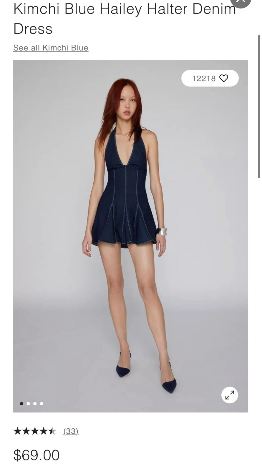 Kimchi Blue Hailey Halter Denim Dress – Urban Outfitters