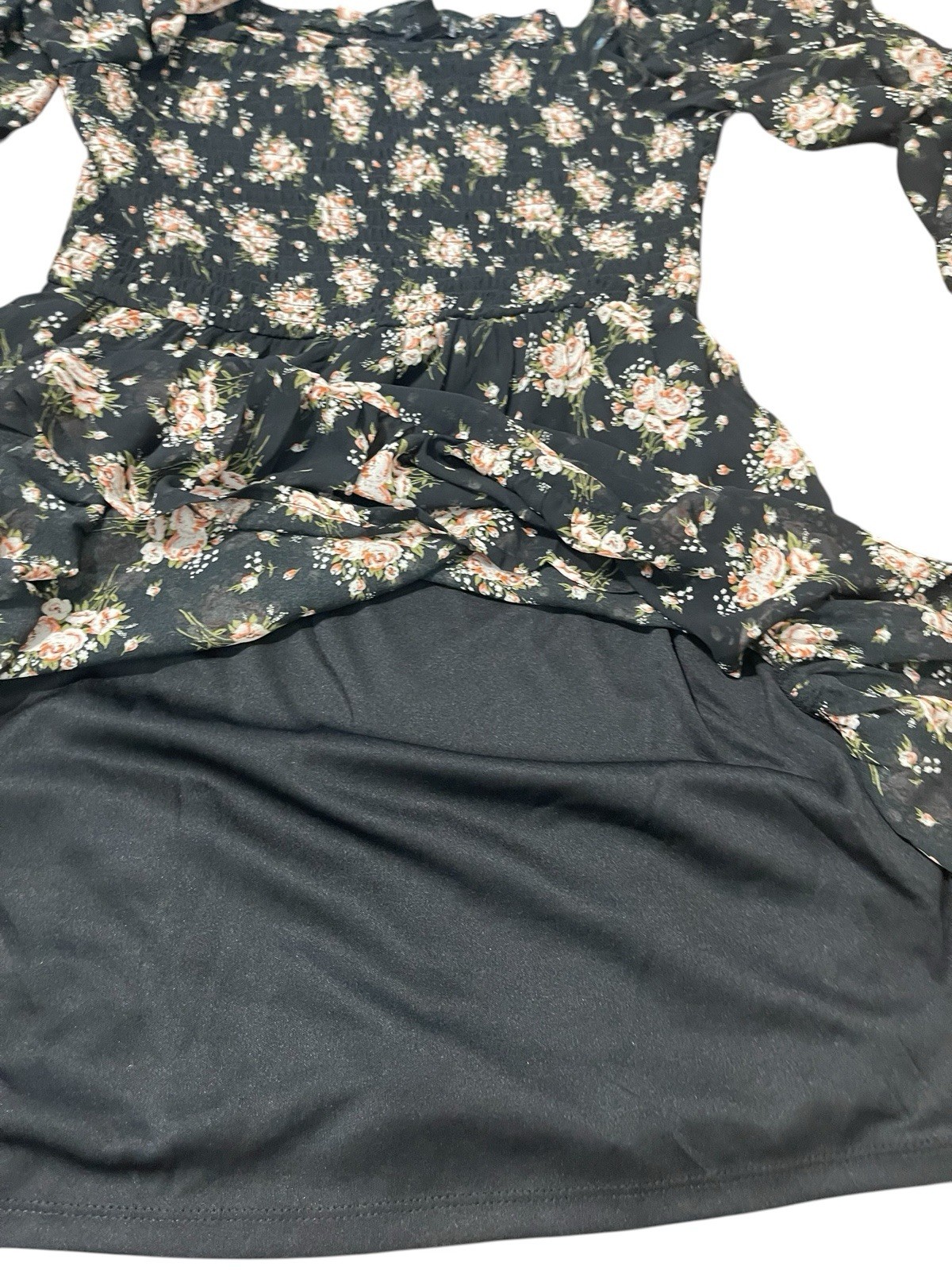 AS U WISH Women’s Size Medium Black Floral Printed Mini Dress Retail $44.00