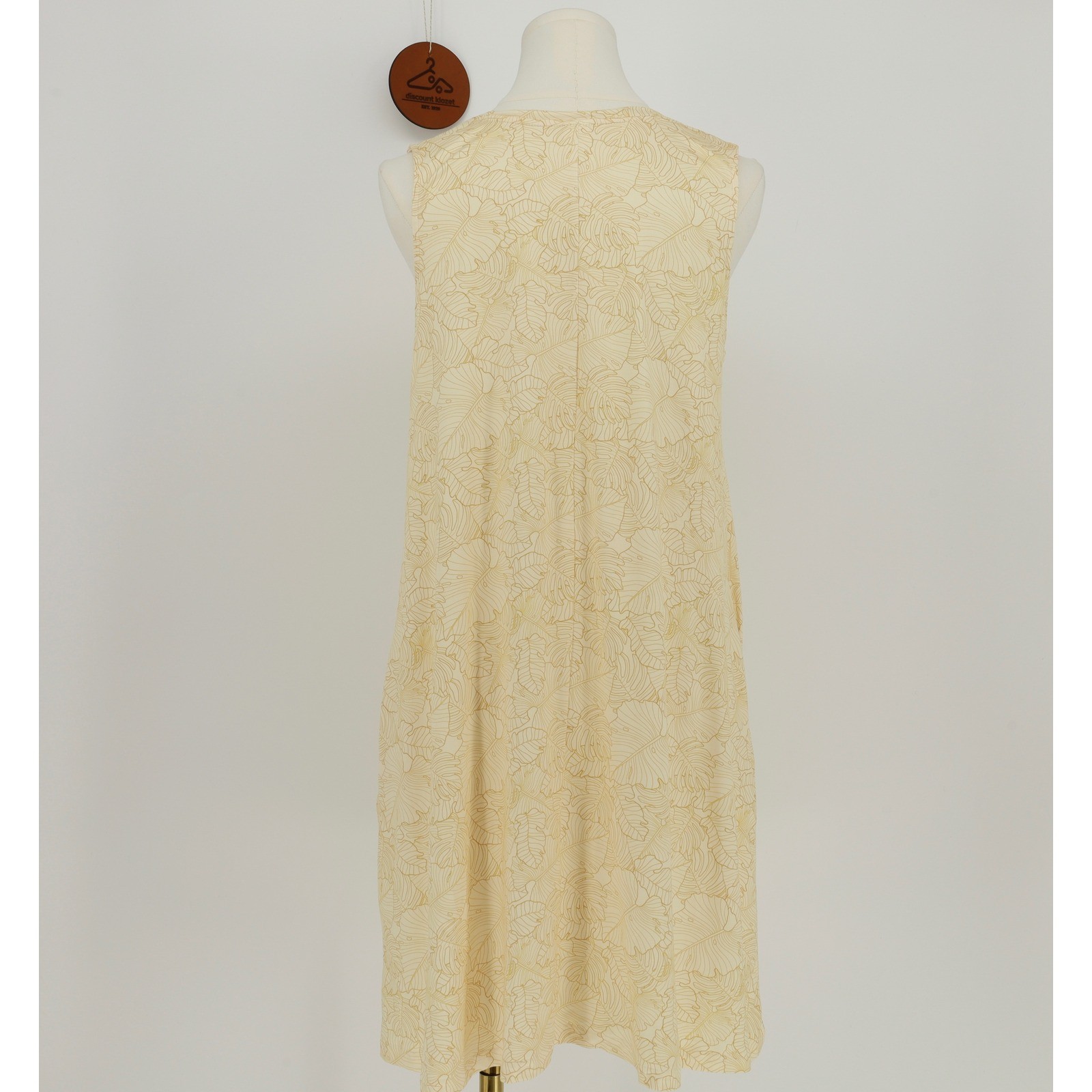 Palmwave Hawaii Yellow Monstera Leaf Print Sleeveless Shift Dress Size Large