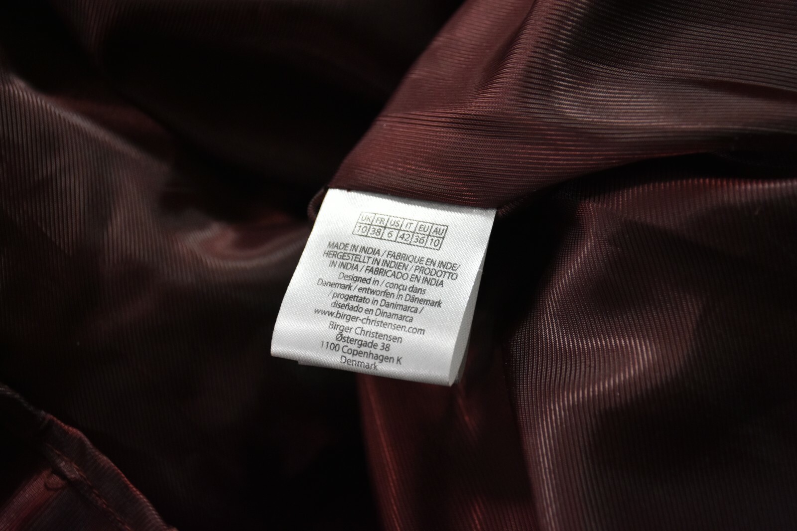 NEW Remain Birger Christensen Portia Leather Dress in Maroon SZ 6 $447 #D3775