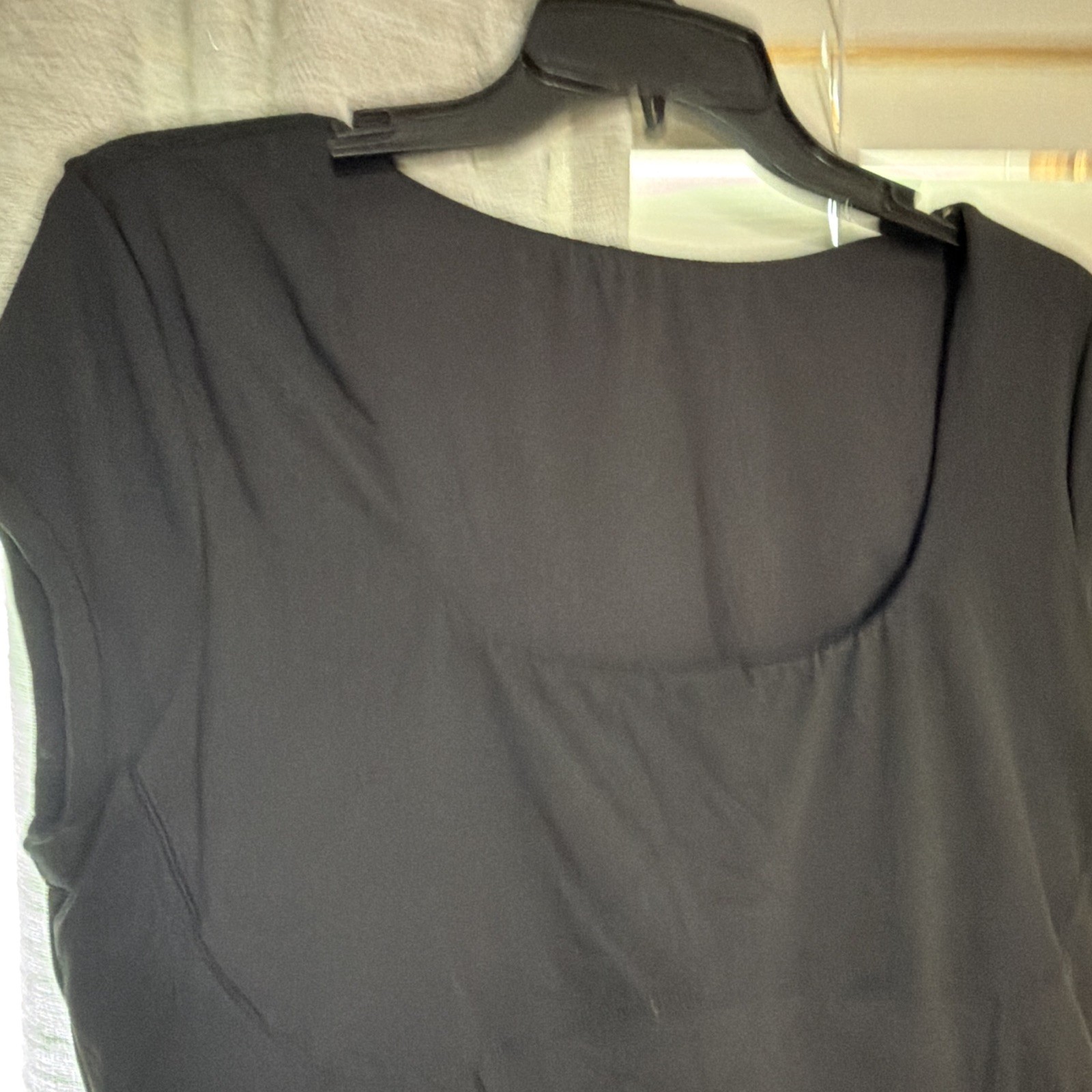 Halara SoftlyZero Plush Black Square Neck Short Sleeve Romper Size LX