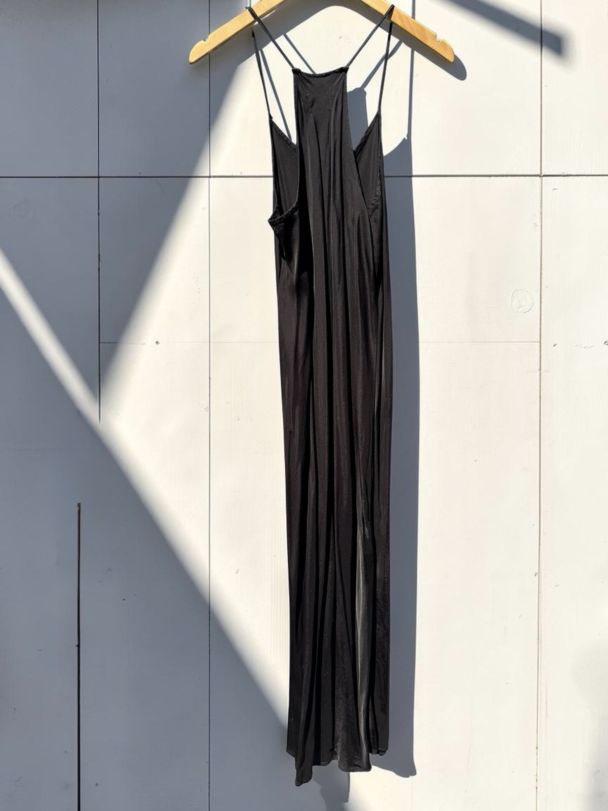 Lou & Grey Black Solid V-Neck Strappy Sleeveless Maxi Dress Long Size L