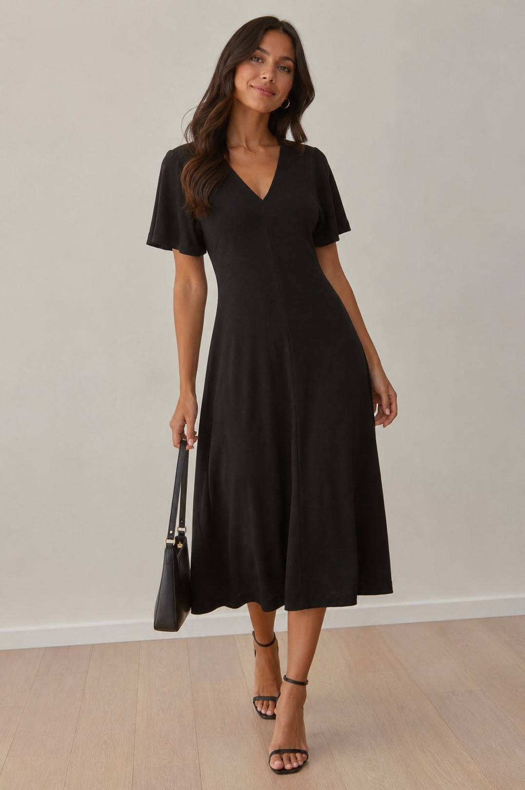 Tuckernuck Midi Dress Women’s Medium Black Short Sleeve HH