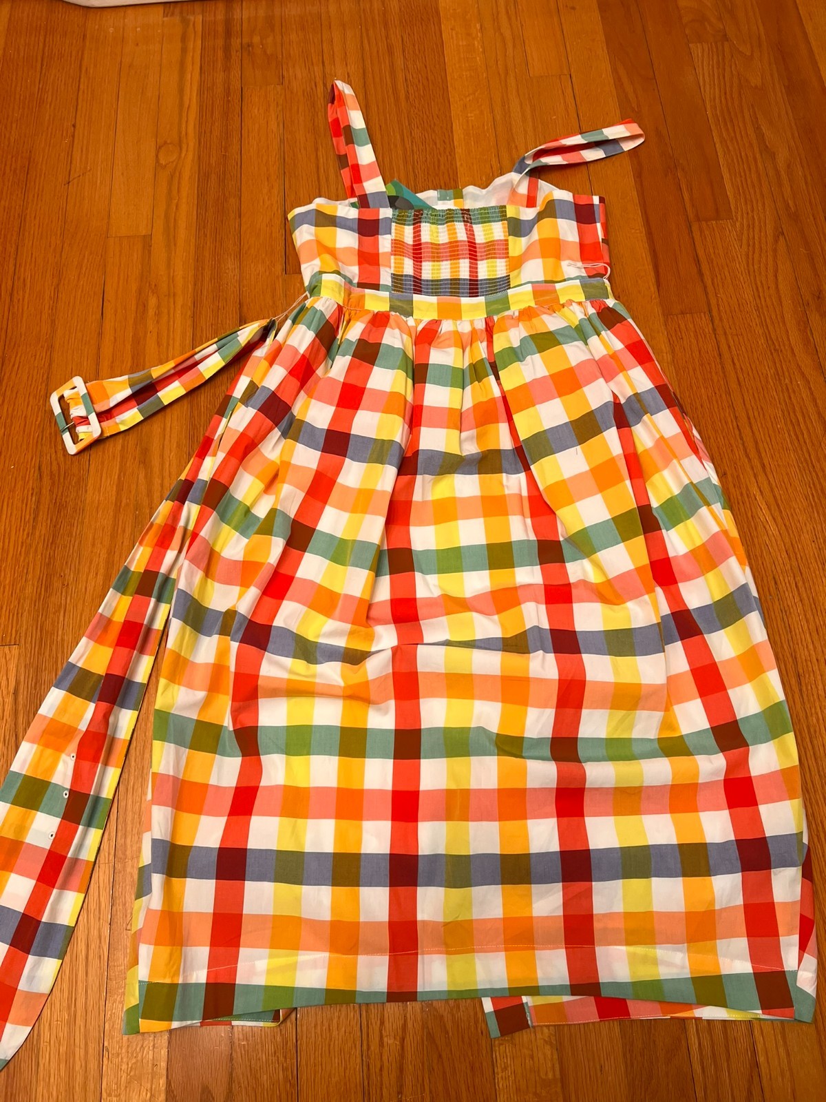 Christopher John Rogers Multicolor Gingham Sundress with Petticoat and Belt 10