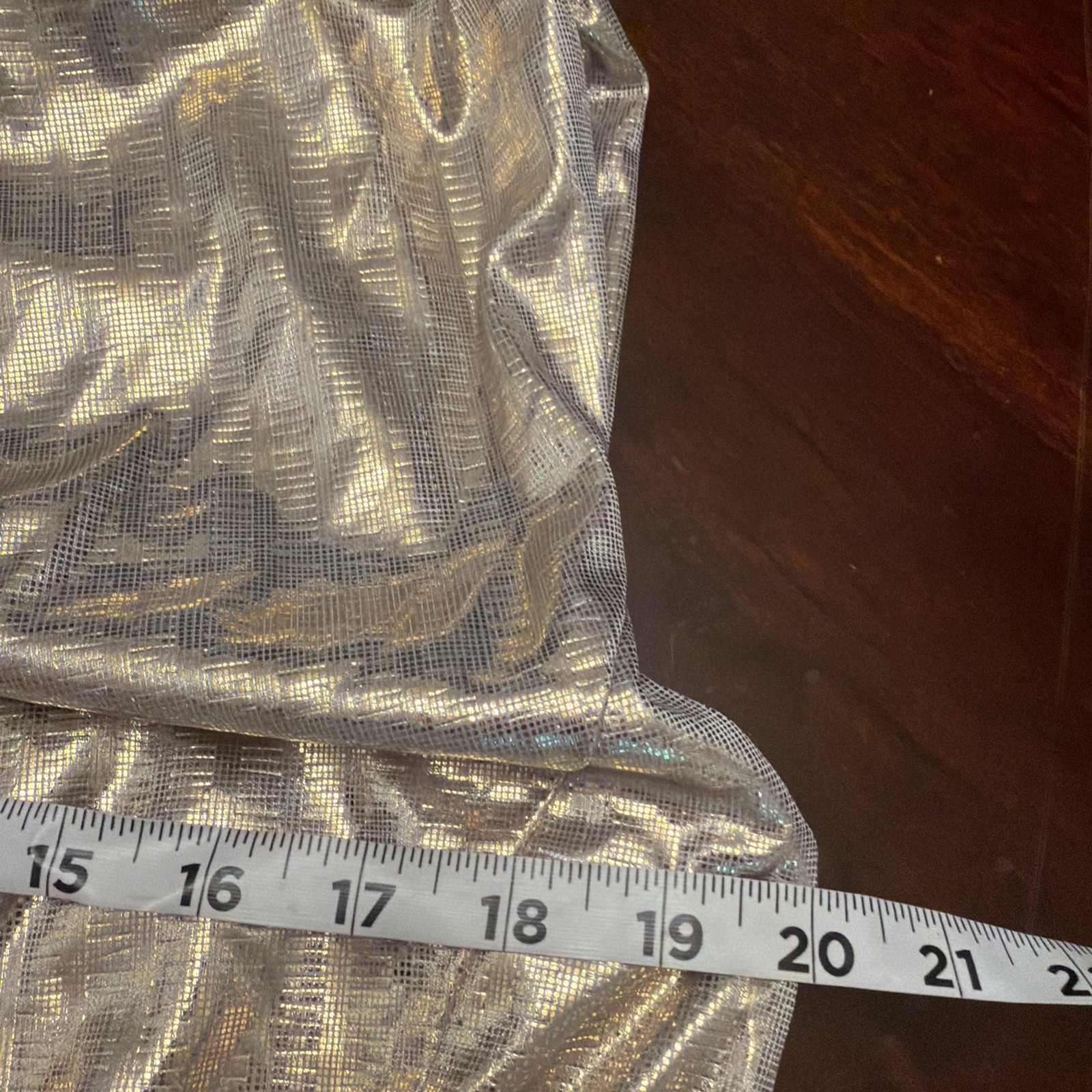 NWT Eva Mendes Gold Metallic One Shoulder Ruched Dress L Elegant Cocktail Party
