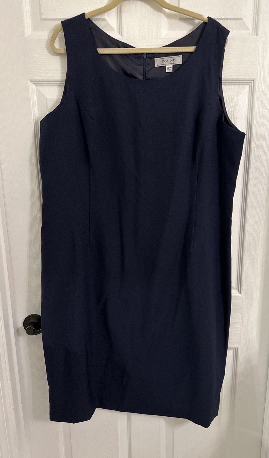 D.VINE Navy White Houndstooth 2 Piece Jacket & Sheath Dress Set SZ 20W NWT