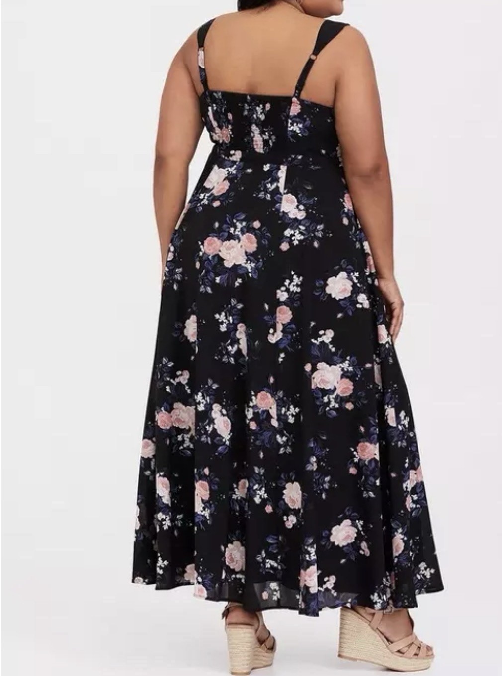 Torrid Black Floral Georgette Maxi Dress Tank Lined Flare 11688091 Women Plus 2X