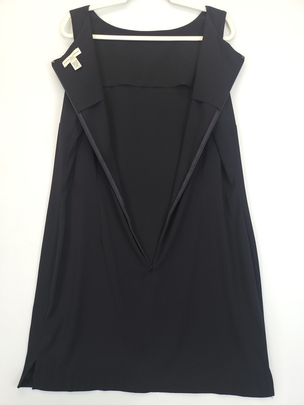 Amanda Smith Black Shift Dress Sleeveless Zip Women 18W Office Staple Layering