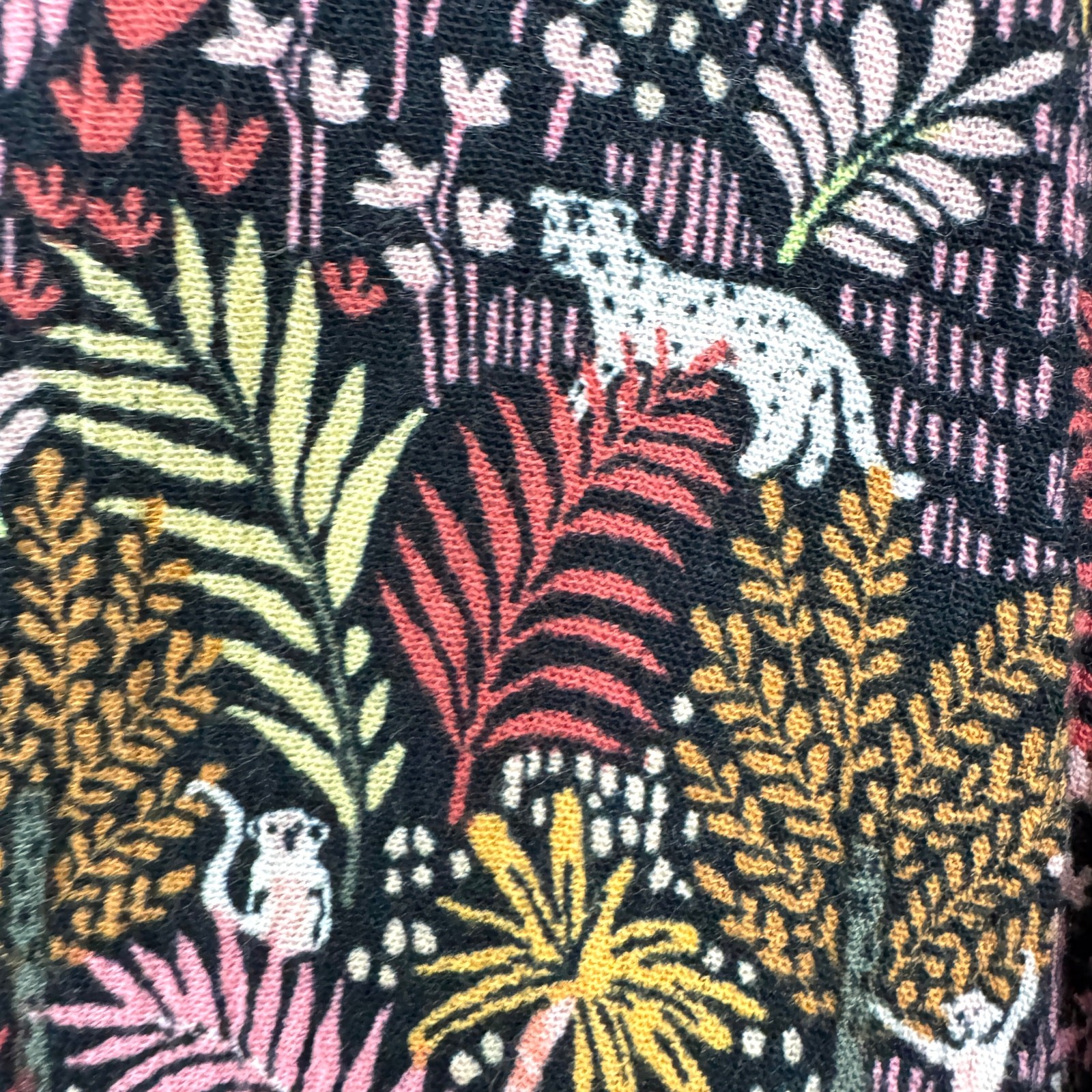 Loft Womens Paradise Lost Mini Dress Size M Jungle Animal Pintuck Pleat Black