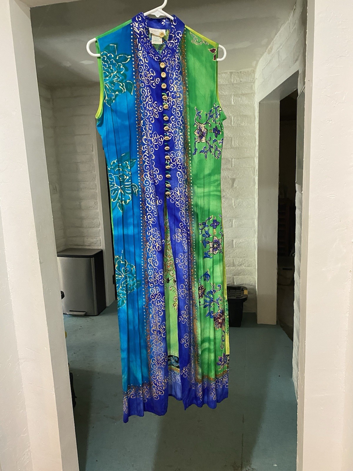 Gottex Sundress S Blue And Green Sleeveless Made In Israel