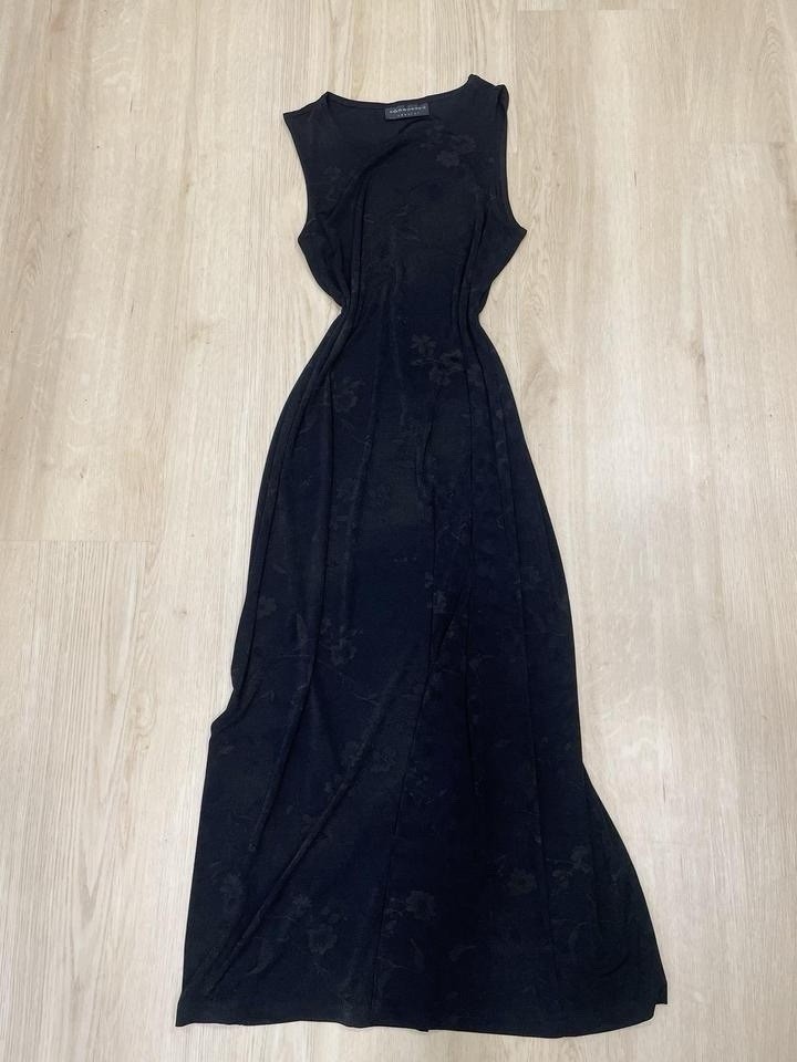Vintage Y2K Connected Apparel black Chinoiserie print maxi dress size Medium
