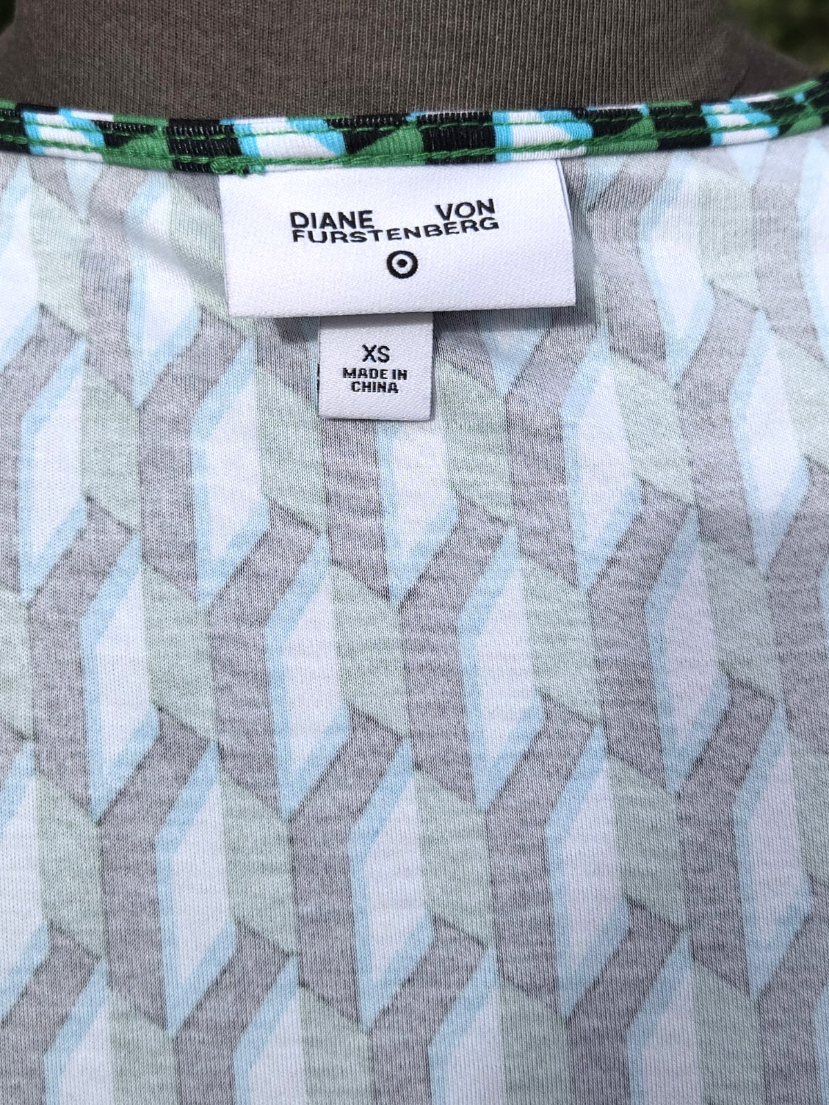 Diane Von Furstenberg for Target Wrap Dress Arrow Geometric Green New Size XS