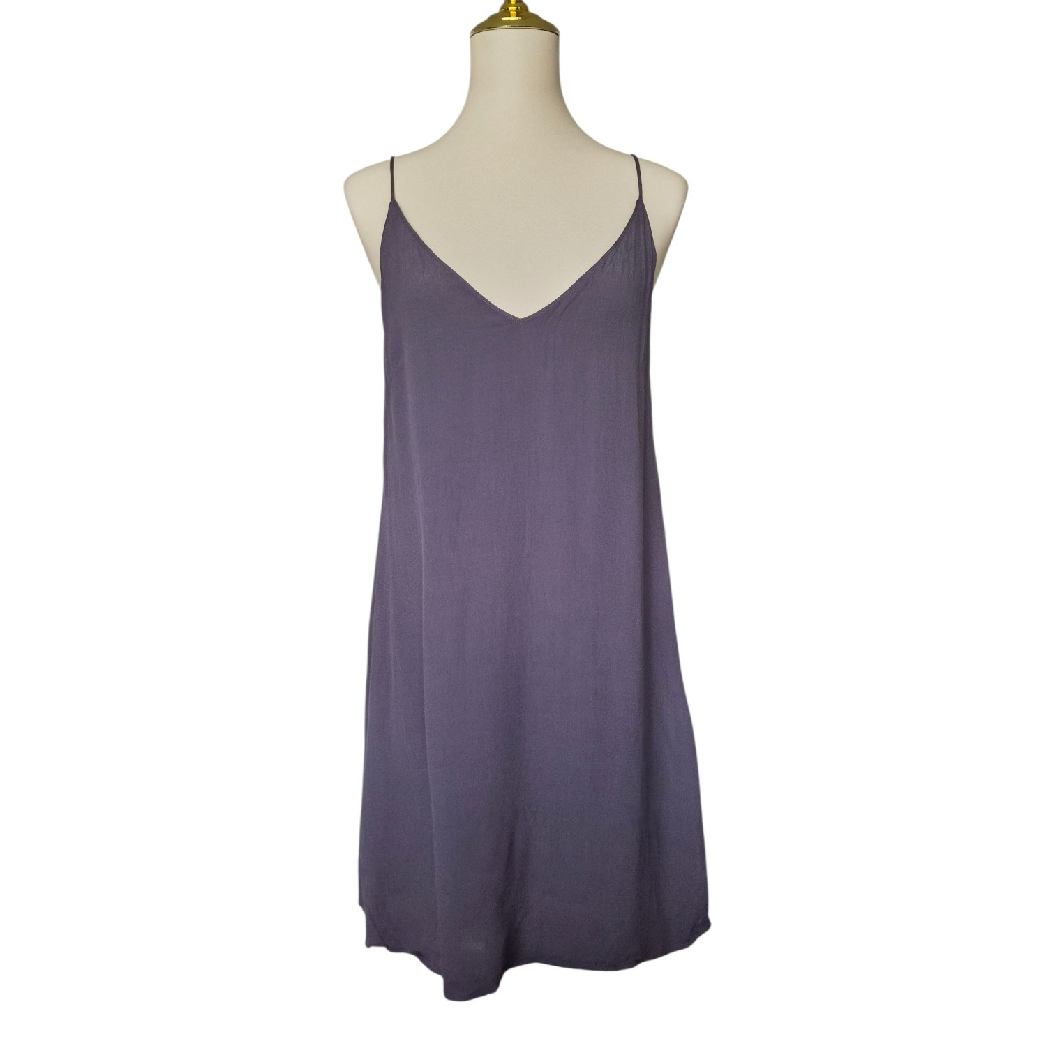 Wilfred Free Vivienne Slip Dress Women’s L Purple Rayon V-Neck Spaghetti Strap