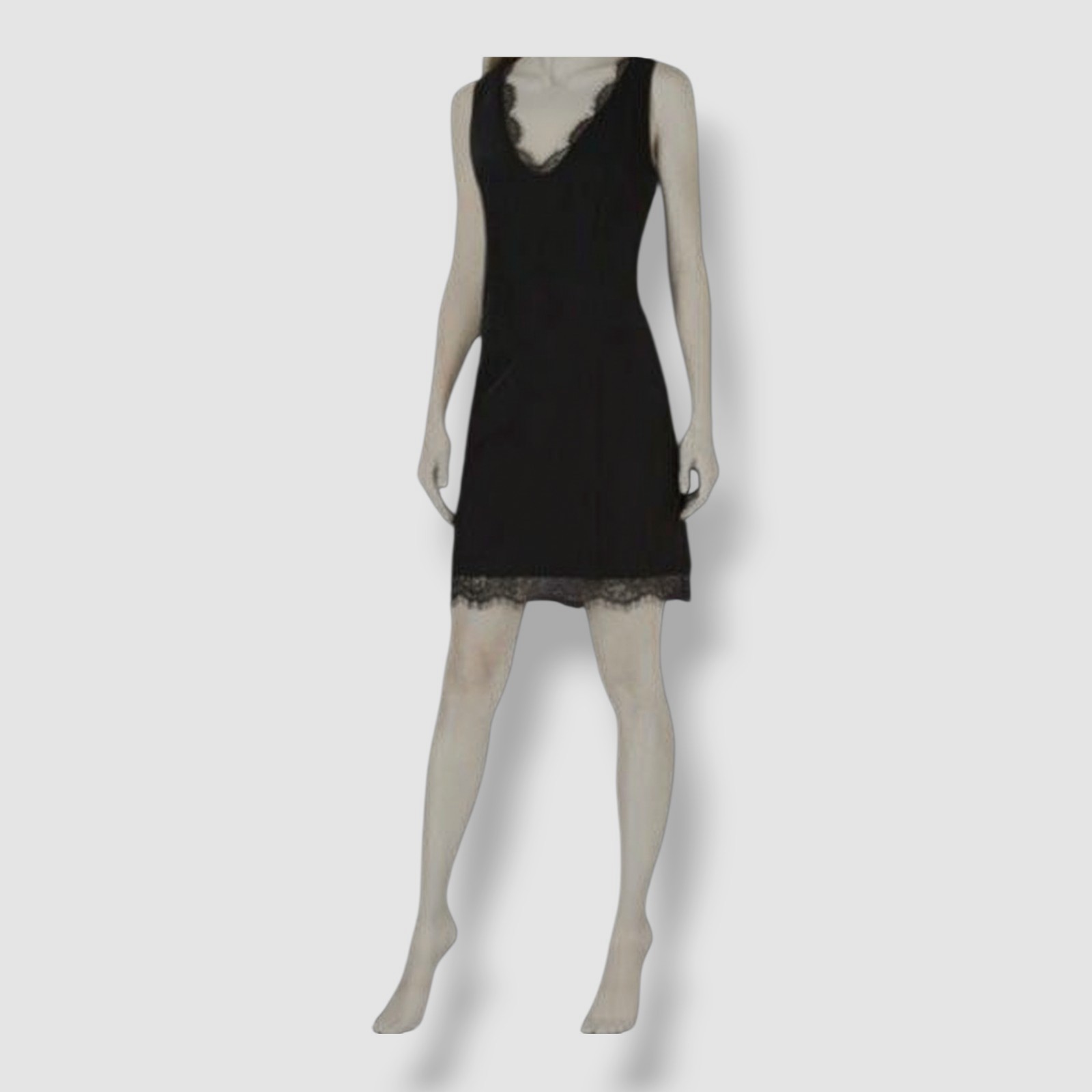 Bar III Women’s Black Lace Trim Sheath Bodycon Dress Size 2