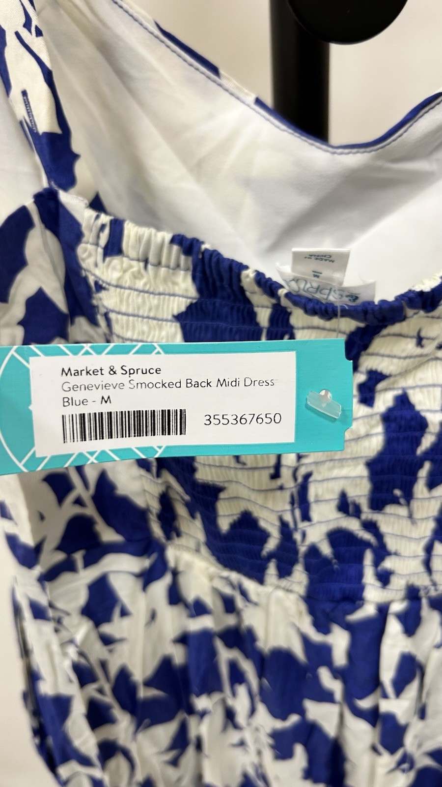 MARKET & SPRUCE Genevieve Smocked Back Midi Dress- Size M