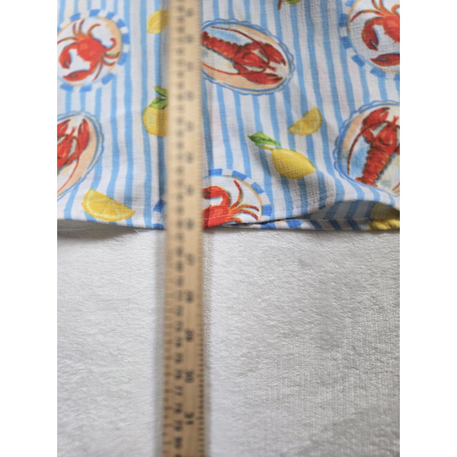Blue White Stripe Lobster Crab Lemon Tie Back Sundress Coastal Resortwear Small