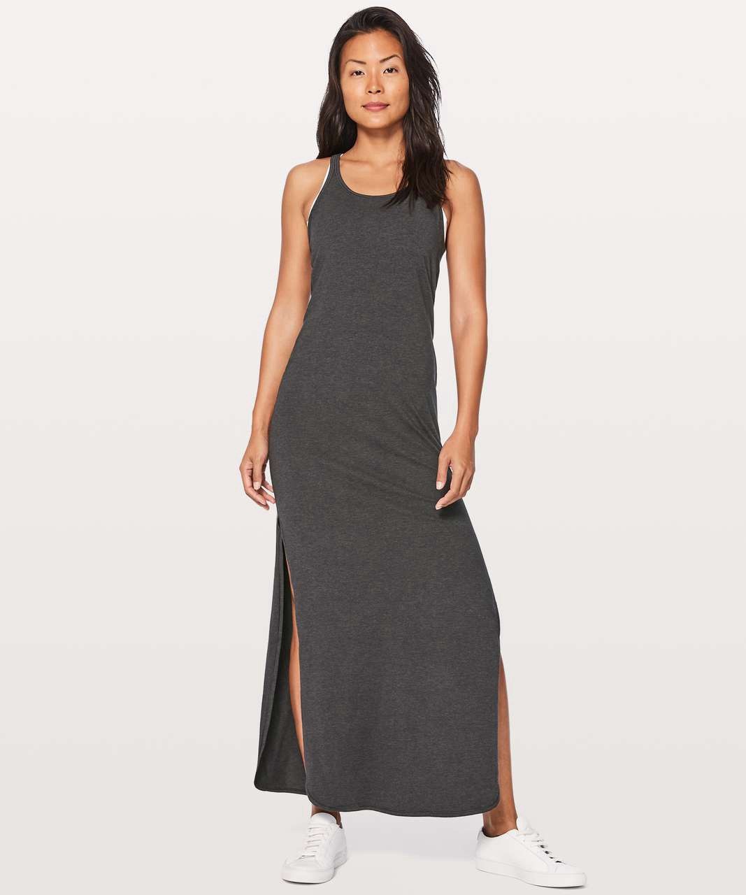Lululemon Womens Sleeveless Racer Back Refresh Maxi Dress Weathered Black AU10
