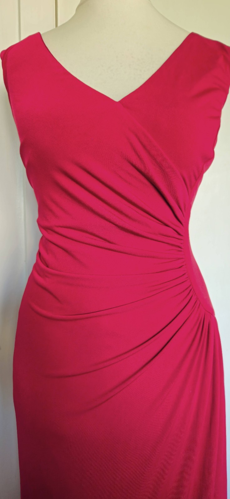 COAST Dress Sz 14 Red maxi prom long party wedding Guest Evening Ruched Cruise
