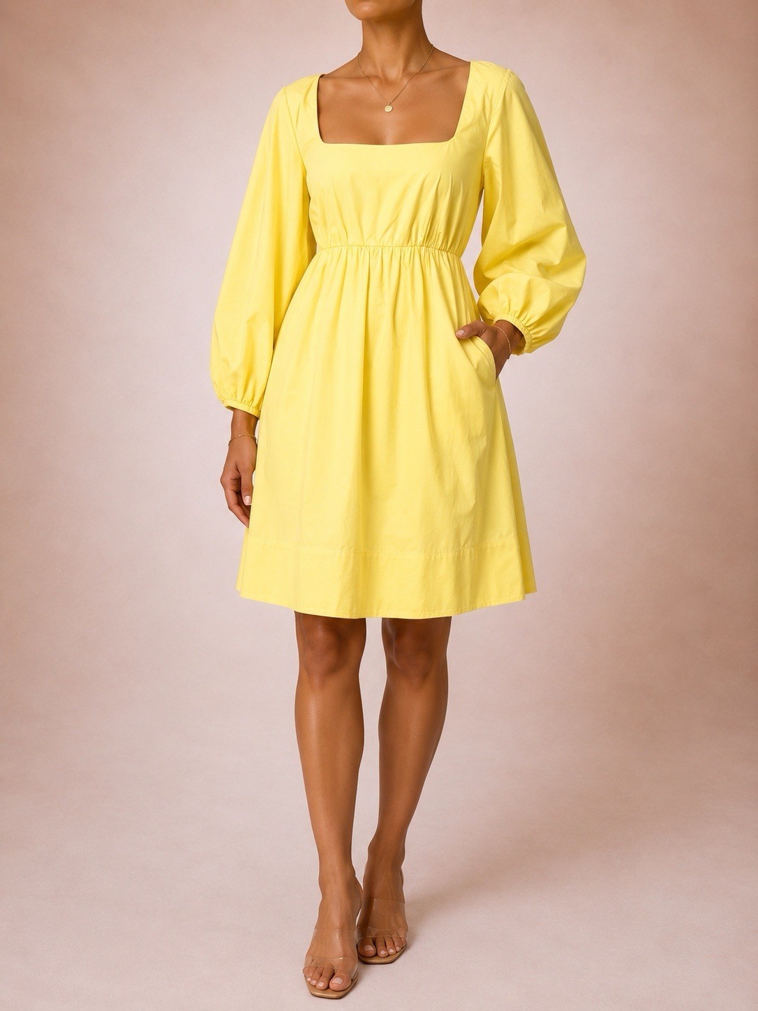 Staud Sophie Dress in Wallflower Yellow